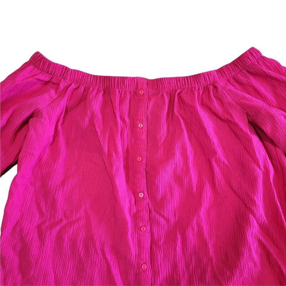 Reitmans Pink Off the Shoulder Top Short Cut Medium - Picture 4 of 9